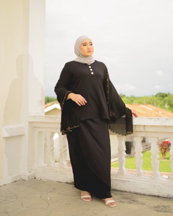 Nona Asiah Kurung Kedah (Black)